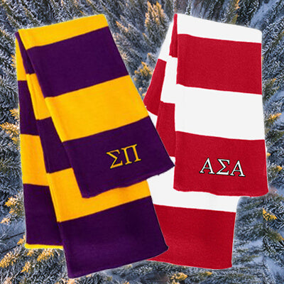 Greek Fraternity Rugby-striped Knit Scarf - Sportsman SP02 - EMB