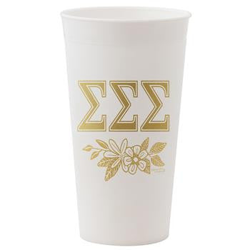 Sigma Sigma Sigma Gold Printed Tumbler - Alexandra Co. a3015