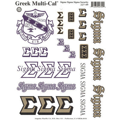 Sigma Sigma Sigma Multi-Cal Stickers