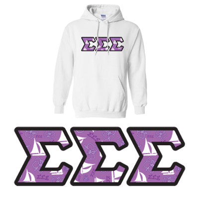 Sorority Printed Pattern Hooded Sweatshirt - Gildan 18500 - DIG
