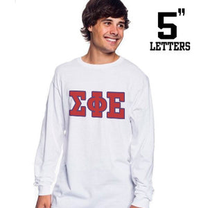 Fraternity Printed Long-Sleeve Tee with 5-Inch Letters - Jerzees 21ML - SUB