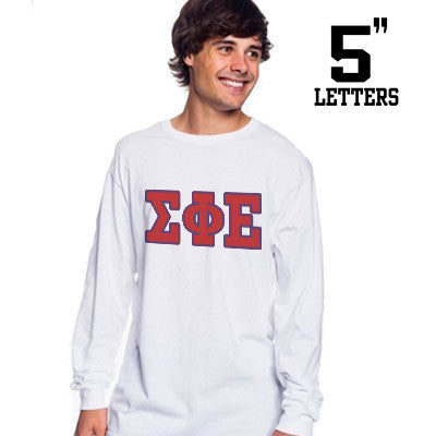 Fraternity Letters Merch Fraternity Printed Long-Sleeve Tee with 5-Inch Letters - Jerzees 21ML ...