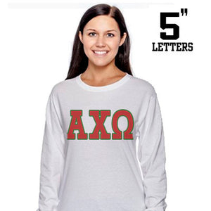 Sorority Printed Long-Sleeve Tee with 5-Inch Letters - Jerzees 21ML - SUB
