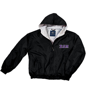 Sigma Alpha Mu Greek Fleece Lined Full Zip Jacket w/ Hood - Charles River 9921 - TWILL