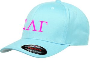 Sigma Lambda Gamma Flexfit Fitted Hat, 2-Color Greek Letters - 6277 - EMB