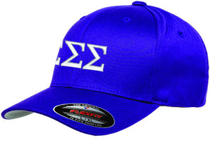 Sigma Sigma Sigma Flexfit Fitted Hat, 2-Color Greek Letters - 6277 - EMB