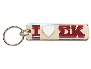 Sigma Kappa I Love Keychain - Craftique cqMHK