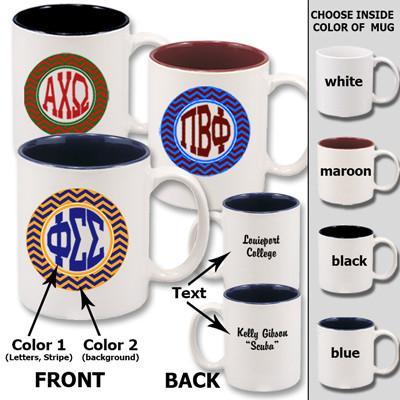 Sorority Varsity Printed Long-Sleeve and Chevron Coffee Mug, Bid Day Special - Gildan 2400 - CAD - SM11 - SUB