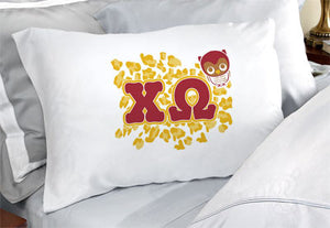 Chi Omega Cheetah Print Pillowcase - SGPC