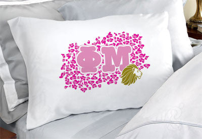 Phi Mu Cheetah Print Pillowcase - SGPC