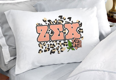 Zeta Sigma Chi Cheetah Print Pillowcase - SGPC