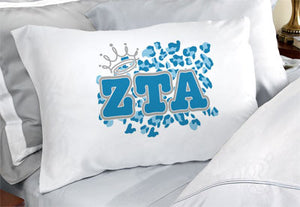 Zeta Tau Alpha Cheetah Print Pillowcase - SGPC