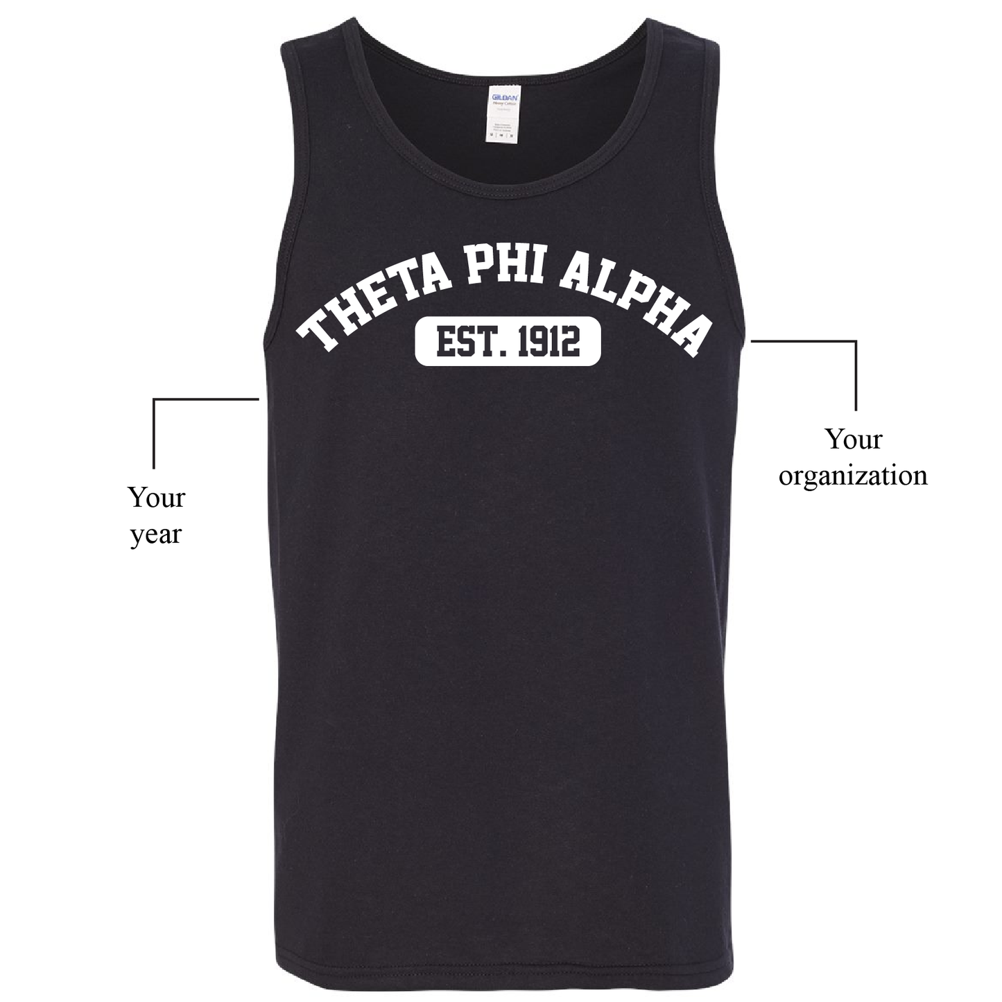 Greek Tank Top, Sporty Arch Design - G520 - CAD