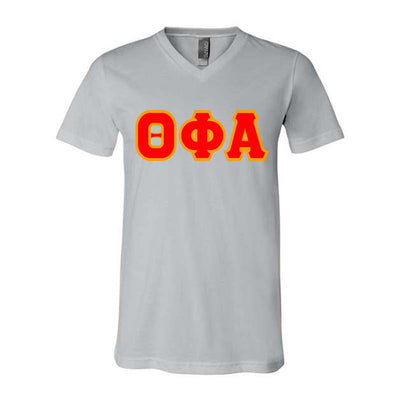 Theta Phi Alpha Sorority V-Neck Shirt (Horizontal Letters) - Bella 3005 - TWILL