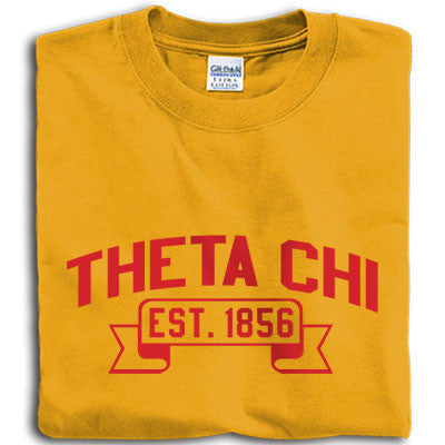 Theta Chi Vintage Football Printed T-Shirt - Gildan 5000 - CAD