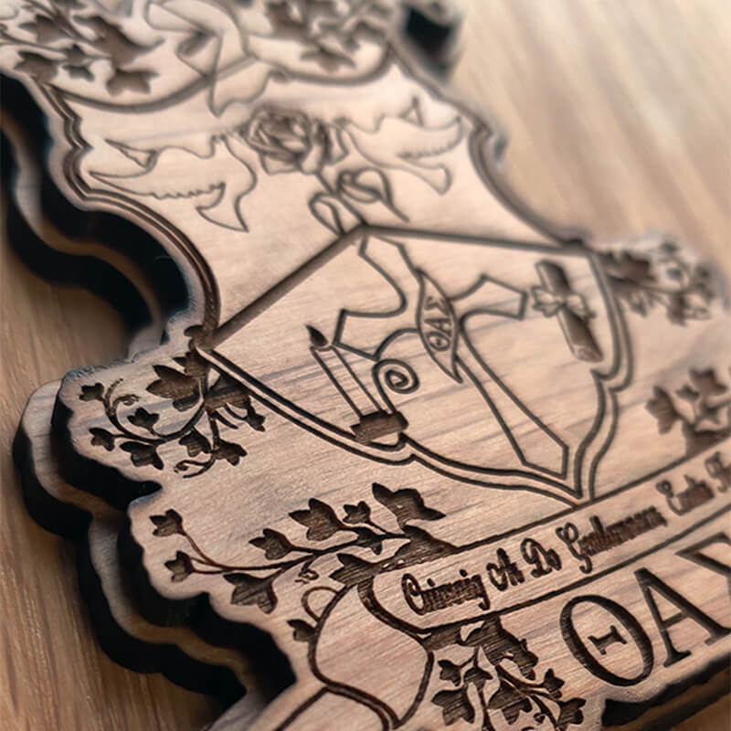 Theta Alpha Sigma Large Wooden Crest - LZR