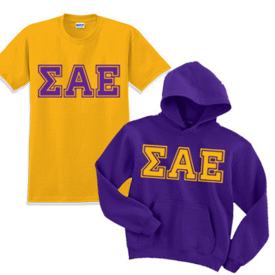 Fraternity Hoody and T-Shirt Package Deal, Printed Varsity Letters - CAD