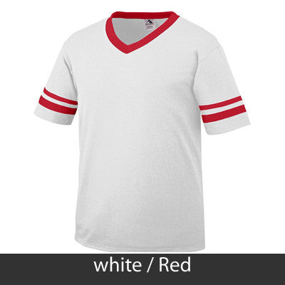 Sigma Kappa V-Neck Jersey with Striped Sleeves - 360 - TWILL