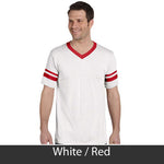 Chi Phi V-Neck Jersey with Striped Sleeves - 360 - TWILL