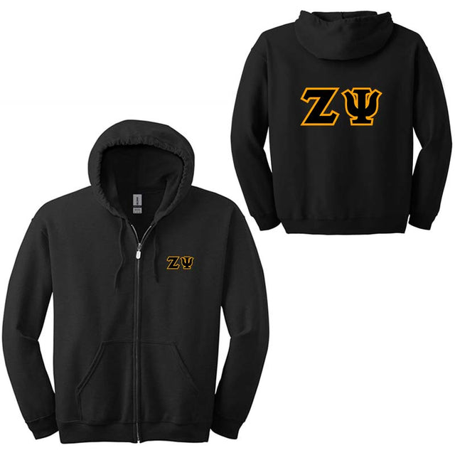 Zeta Psi Fraternity Full-Zip Hoodie - G186 - TWILL