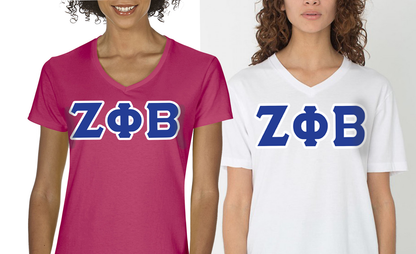 Zeta Phi Beta Sorority V-Neck Shirt , 2-Pack Bundle Deal - TWILL
