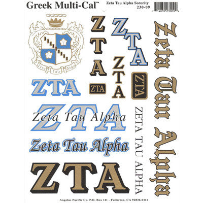 Zeta Tau Alpha Multi-Cal Stickers
