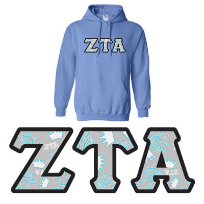 Sorority Printed Pattern Hooded Sweatshirt - Gildan 18500 - DIG