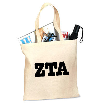 Zeta Tau Alpha Budget Tote, Printed Greek Letters - CAD