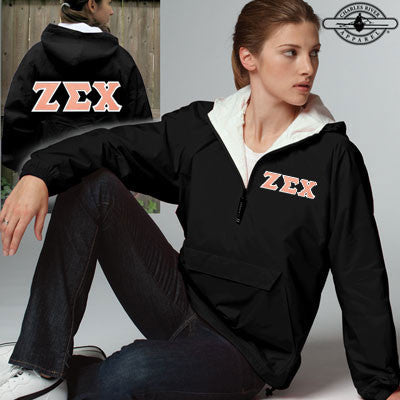 Zeta Sigma Chi Sorority Pullover Jacket - Charles River 9905 - TWILL