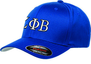 Zeta Phi Beta Flexfit Fitted Hat, 2-Color Greek Letters - 6277 - EMB
