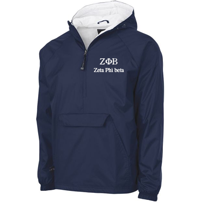 Zeta Phi Beta Pullover Jacket, Bar Design - Charles River 9905 - EMB