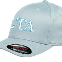 Zeta Tau Alpha Flexfit Fitted Hat, 2-Color Greek Letters - 6277 - EMB