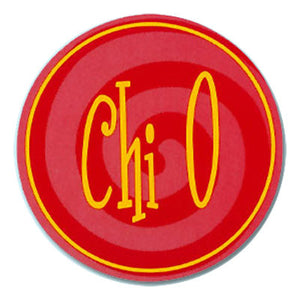 Chi Omega Round Bumper Sticker - Alexandra Co. a1022