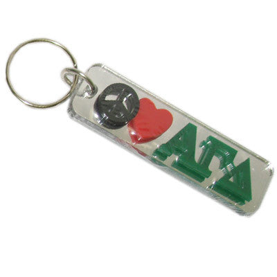 Alpha Gamma Delta Peace Love Keychain - Craftique cqPLKC