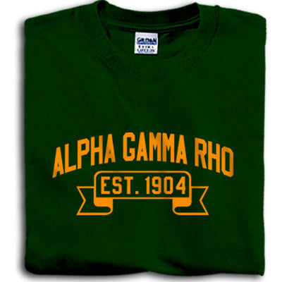 Alpha Gamma Rho Vintage Football Printed T-Shirt - Gildan 5000 - CAD