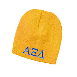 Alpha Xi Delta Knit Beanie, 2-Color Greek Letters - 1500 - EMB