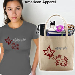 Alpha Phi Mascot Printed Tee and Tote - CAD