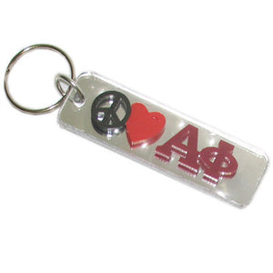 Alpha Phi Peace Love Keychain - Craftique cqPLKC