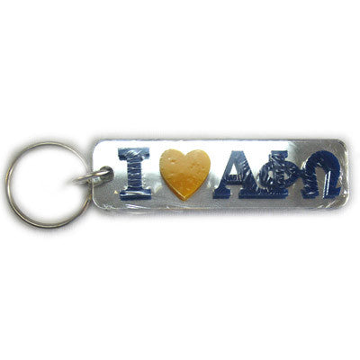 Alpha Phi Omega I Love Keychain - Craftique cqMHK