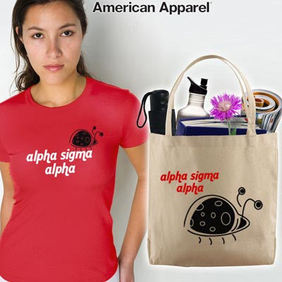 Alpha Sigma Alpha Softstyle Tee and Tote Bag, Printed Mascot Design, Package Deal - CAD