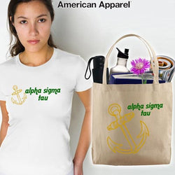 Alpha Sigma Tau Mascot Printed Tee and Tote - CAD