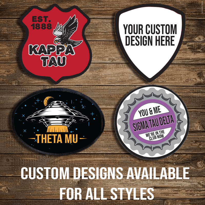 Greek Sorority & Fraternity Custom Adhesive Black Border Patches - SBL230-SBL241 - SUB