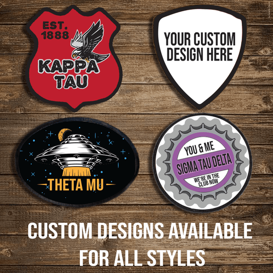 Greek Sorority & Fraternity Custom Adhesive Black Border Patches - SBL230-SBL241 - SUB