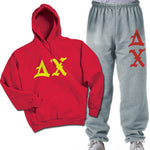 Delta Chi Hoodie and Sweatpants, Printed Old English Letters, Package Deal - CAD