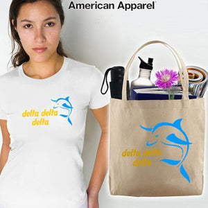 Delta Delta Delta Mascot Printed Tee and Tote - CAD