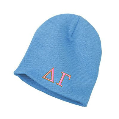 Delta Gamma Knit Beanie, 2-Color Greek Letters - 1500 - EMB