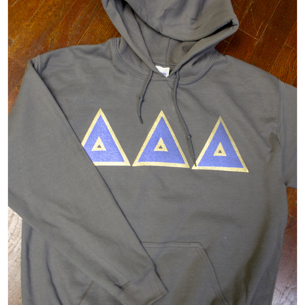Sorority Letter Hooded Sweatshirt with Glitter Options - G185 - Twill