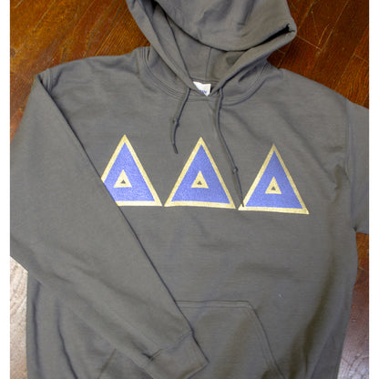 Sorority Letter Hooded Sweatshirt with Glitter Options - G185 - Twill