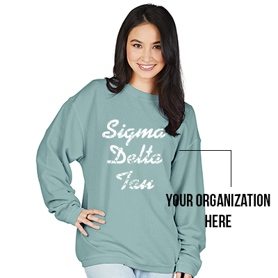 Sorority Script Corded Crew Charles River 9930 DTG Something Greek