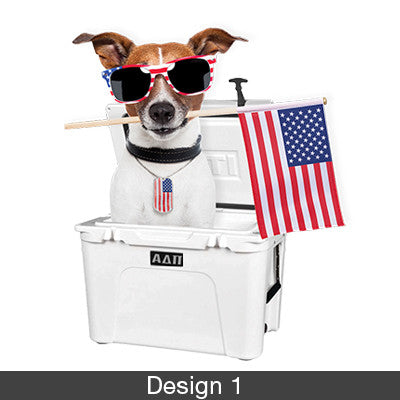 Fraternity Patriotic Puppy Design Printed T-Shirt - Jerzees 21MR - SUB